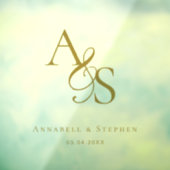 Elegant, Klassiek, Monogram, Huwelijk Raamsticker (Vel 3)