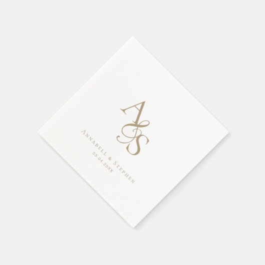 Elegant, Klassiek, Monogram, Huwelijk Servet (Hoek)