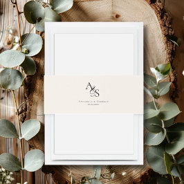 Elegant, Klassiek, Monogram, Huwelijk Uitnodigingen Wikkel