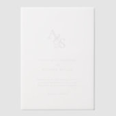 Elegant, Klassiek, Monogram, Huwelijk Vellum Uitnodigingen (Voorkant)