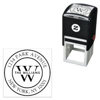 Elegant Klassiek Monogram Retouradres Zelfinktende Stempel