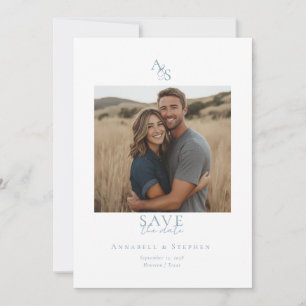 Elegant Klassiek Monogram Wit 1 Foto  Save The Date