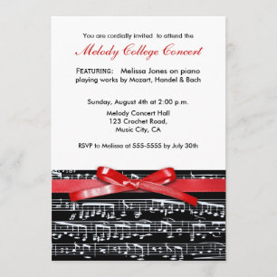 Elegant klassiek muziekconcert, uitnodiging voor o