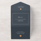 Elegant klassiek rubberen goudbruiloft all in one uitnodiging (Buitenkant)