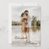 Elegant klassiek script 5 Photo Weddenation Kaart (Voorkant)