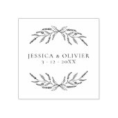 Elegant Klassiek Script Lavendel Bruiloft Botanisc Rubberstempel (Afrduk)