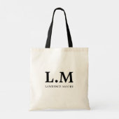Elegant Klassiek Typo Naam Chef Monogram Tote Bag (Achterkant)