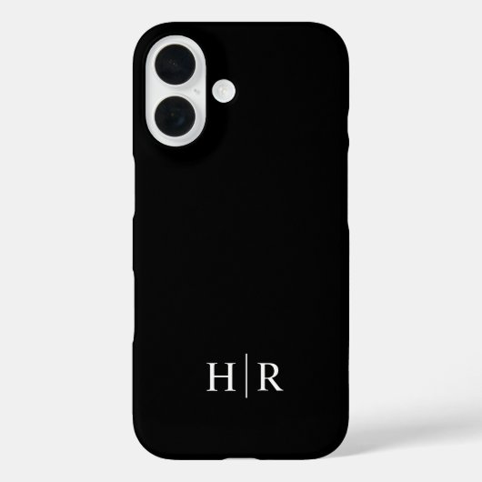 Elegant klassiek zwart modern minimalistisch monog Case-Mate iPhone case (Achterkant)