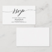 Elegant klassiek, zwart script, RSVP reageren Informatiekaartje (Voorkant / Achterkant)