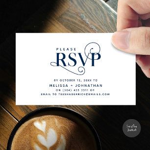 Elegant klassiek, zwart script, RSVP reageren Informatiekaartje