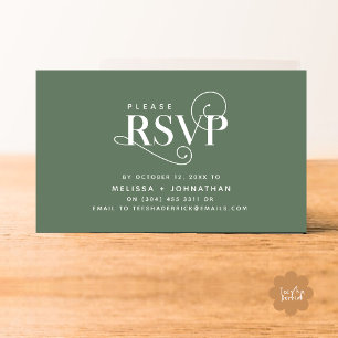 Elegant klassiek, zwart script, RSVP reageren Informatiekaartje