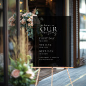 Elegant, Klassiek, Zwart, WELKOM BIJ ONS LIEFDESVE Acryl Bord