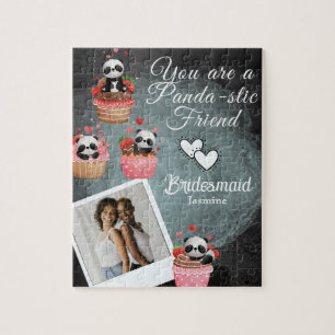 Elegant Klassiek Zwart & Wit Bruidsmeisje Voorstel Legpuzzel