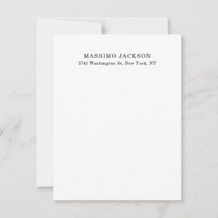 Elegant Klassiek Zwart Wit Minimalistisch Notitiekaartje
