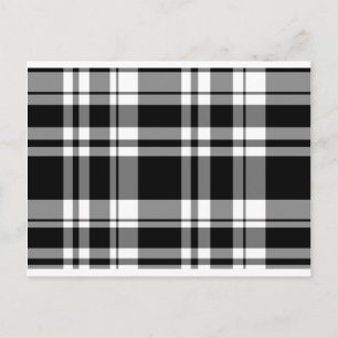 Elegant klassiek zwart wit plaid patroon briefkaart