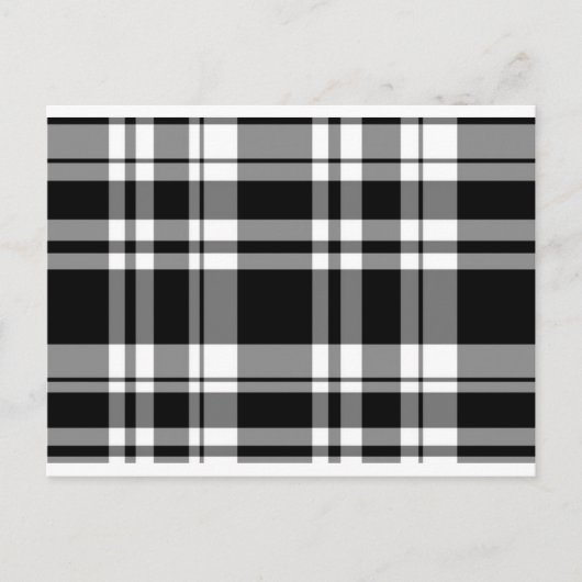 Elegant klassiek zwart wit plaid patroon briefkaart (Voorkant)