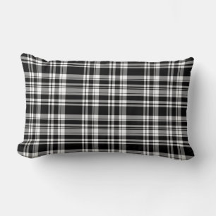 Elegant klassiek zwart wit plaid patroon kussen