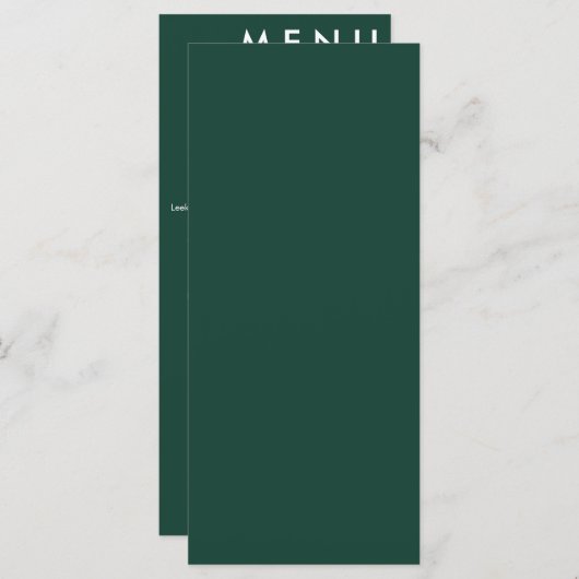 Elegant klassieke bruiloft menu (Voorkant / Achterkant)