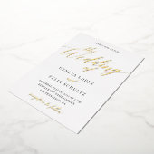 Elegant klassieke Gold Foil Hand Lettered Script v Folie Uitnodiging (Gedraaid)