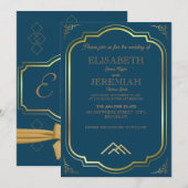 elegant Klassieke luxe officiële gouden bruiloft Kaart (Voorkant / Achterkant)