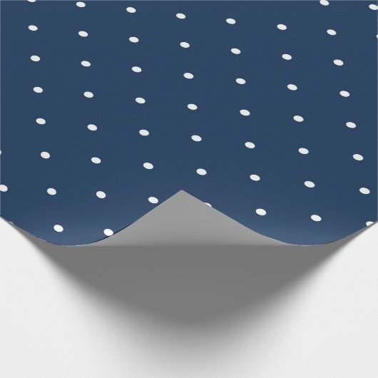 elegant klein blauw wit - marinepunkpatroon cadeaupapier (Hoek)