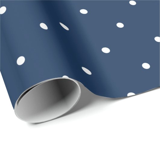 elegant klein blauw wit - marinepunkpatroon cadeaupapier (Rol Hoek)