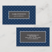 elegant klein blauw wit - marinepuntpatroon visitekaartje (Voorkant / Achterkant)