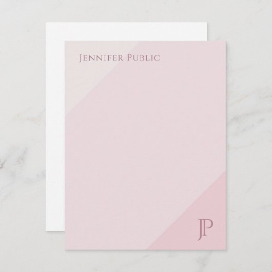 Elegant Kleur Harmonie Monogram Eenvoudig Modern Notitiekaartje (Voorkant / Achterkant)