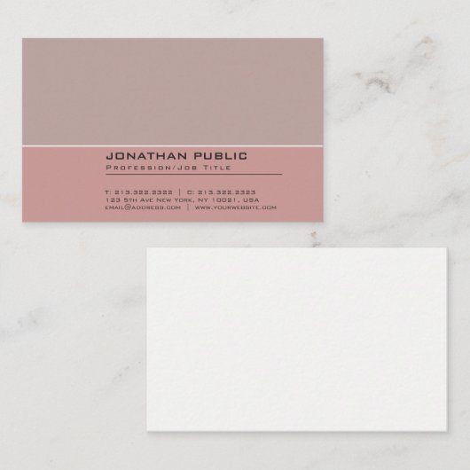 Elegant kleuren Harmony Professional Plain Visitekaartje (Voorkant / Achterkant)