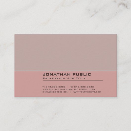 Elegant  kleuren Harmony Professional Plain Visitekaartje (Voorkant)