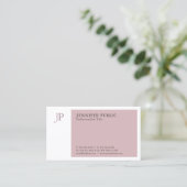 Elegant kleurenmodern professioneel monogram visitekaartje (Staand voorkant)