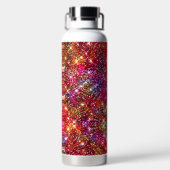 Elegant kleurig faux Glitter monogram Waterfles (Achterkant)