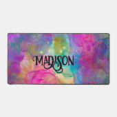 Elegant kleurig marmer monogram bureaumat (Voorkant)