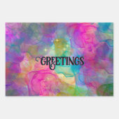 Elegant kleurig marmer monogram inpakpapier vel (Voorkant 3)