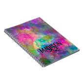 Elegant kleurig marmer monogram notitieboek (Rechterzijde)