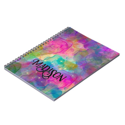 Elegant kleurig marmer monogram notitieboek (Linkerzijde)