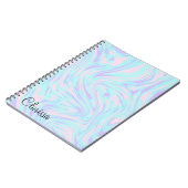 elegant kleurig roze blauw paars witte marmer notitieboek (Linkerzijde)