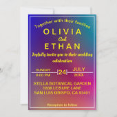 Elegant kleurige neonkleuren Weddenschap Kaart (Voorkant)