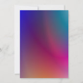 Elegant kleurige neonkleuren Weddenschap Kaart (Achterkant)