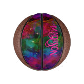 Elegant kleurige sparren rookmonogram basketbal (Verticaal)