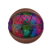 Elegant kleurige sparren rookmonogram basketbal (Voorkant)