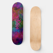 Elegant kleurige sparren rookmonogram skateboard (Voorkant)