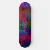 Elegant kleurige sparren rookmonogram skateboard (Voorkant)