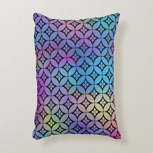 Elegant Kleurrijk Abstract Bloemencirkels Patroon Accent Kussen (Voorkant(Verticaal))