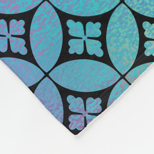 Elegant Kleurrijk Abstract Bloemencirkels Patroon Fleece Deken (Hoek)