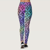 Elegant Kleurrijk Abstract Bloemencirkels Patroon Leggings (Achterkant)