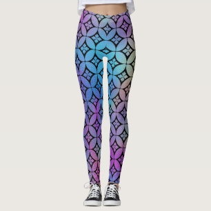 Elegant Kleurrijk Abstract Bloemencirkels Patroon Leggings