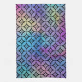 Elegant Kleurrijk Abstract Bloemencirkels Patroon Theedoek (Verticaal)