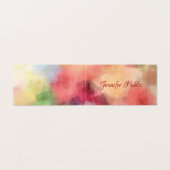 Elegant kleurrijk Abstract Sjabloon handschrift bo Visitekaartjes (Buitenkant ongevouwen)