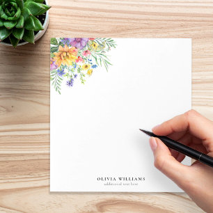 Elegant Kleurrijk Bloem Motief Notitieblok
